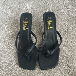 SHEIN Square-Toe Low Heel Sandals - Size 7